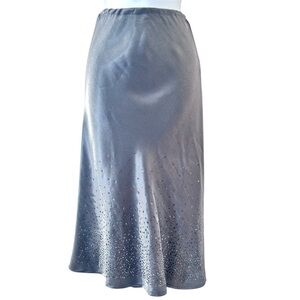 Vintage Y2K Women's Silver Metallic Glitter Trim Midi Skirt Size S Fairy